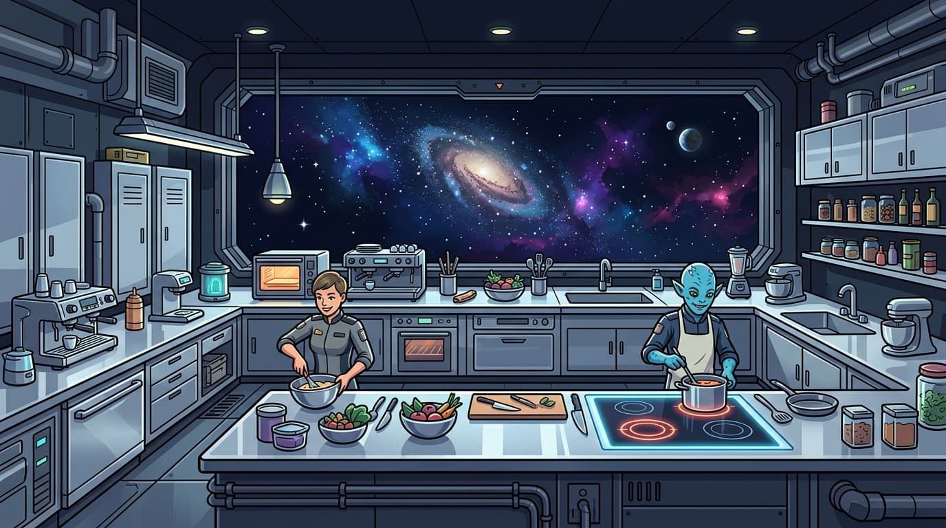 The Galley bay in the StarSeeker station.