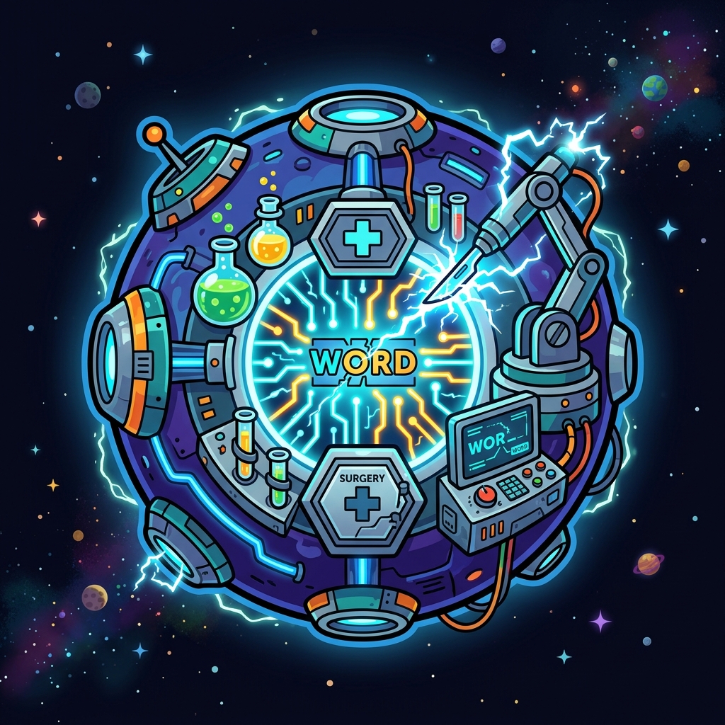 Planet art for Word Surgery Station